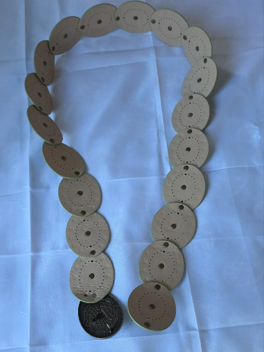 Green Faux Leather Medallion Stud Belt